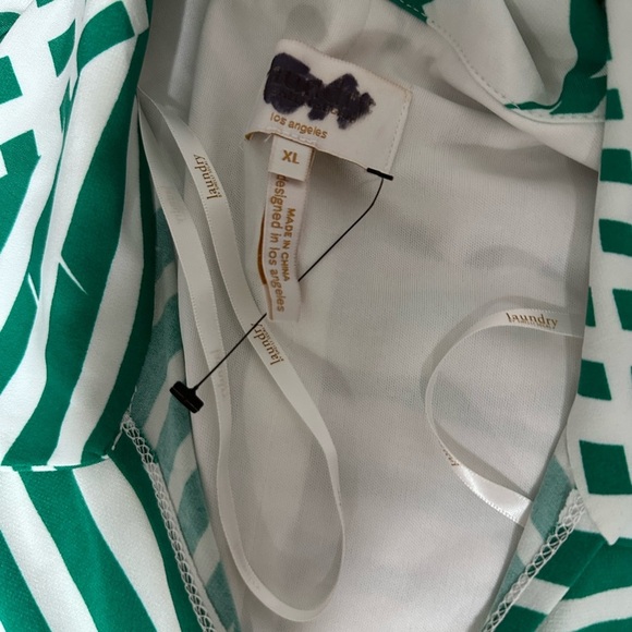 Laundry By Shelli Segal Green and White Geometric Dress XL 14-16 - Picture 9 of 9